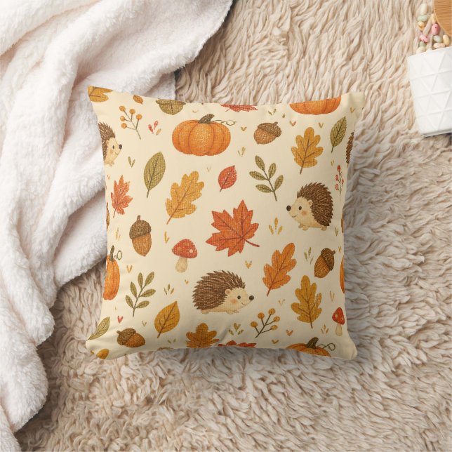 Pillow with autumn pattern ideal for decoration  (Blanket)