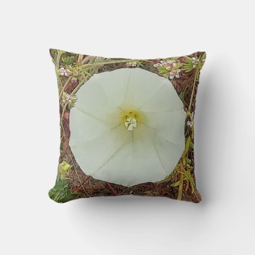 Pillow with big white flower