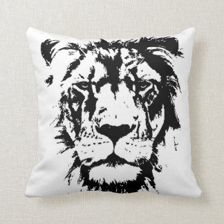 Pillow with black and white prints Lion