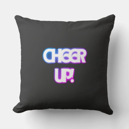 pillow with cheer up logo printed on itpillow