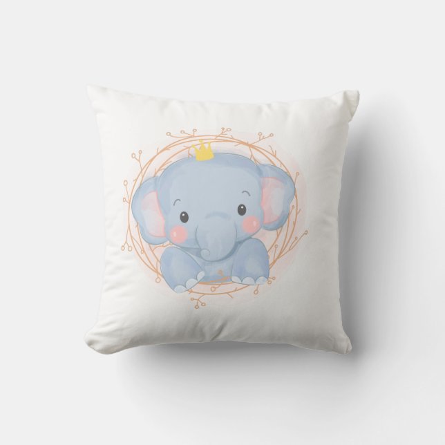 pillow with designer elephent (Front)
