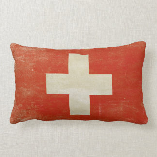 Pillow with Distressed Switzerland Flag