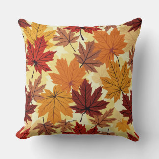 Pillow with fallen leaves design