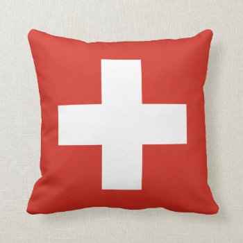 Pillow With Flag Of Switzerland by maxiharmony at Zazzle
