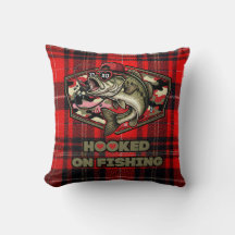 Pillow with fun, bold illustration of a cool bass