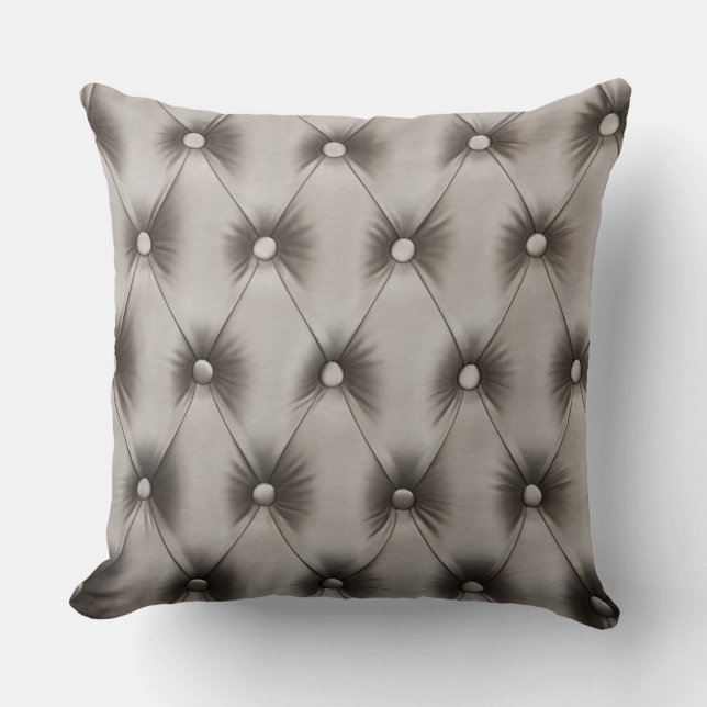 Pillow with Grey & Teal capitone (Front)