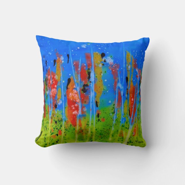 Pillow with splashed-colors (Front)