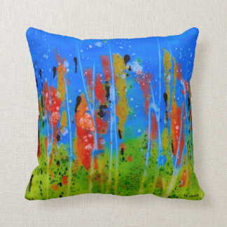 Pillow with splashed-colors