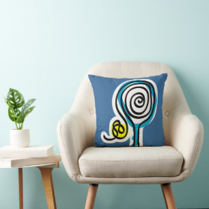 Pillow with tennis racket design