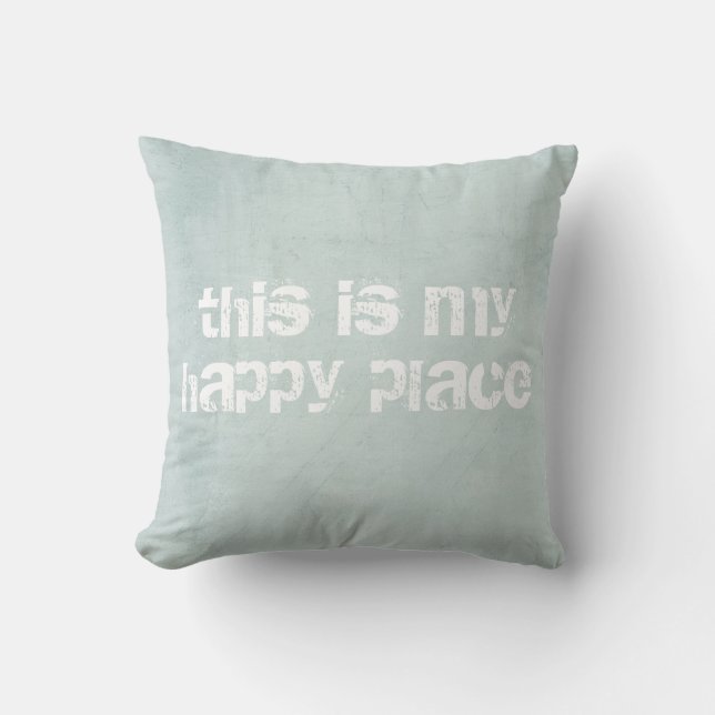 pillow with text quote gray and white (Front)