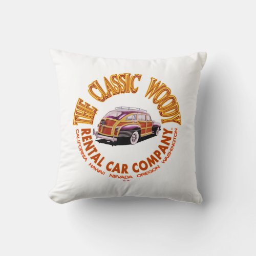 Pillow with The Classic Woody Rental Car Co Ver 3