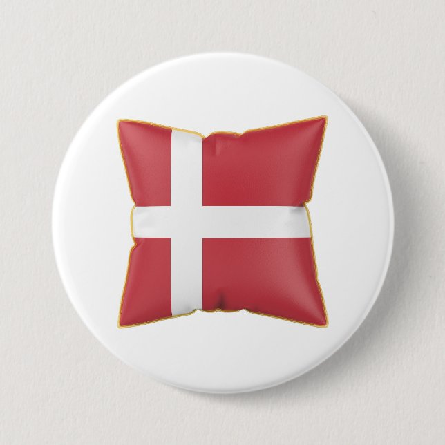 Pillow with the flag of Denmark Button (Front)