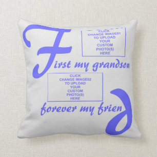 pillowBurst of Blue-Forever My Grandson Throw Pillow