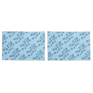 Pillowcase - Blue and White Bubbles on Blue