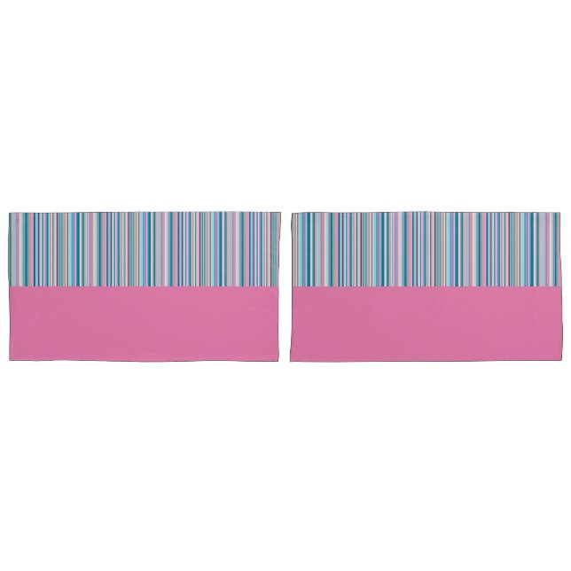 Pillowcase Coves - Candy Stripes Powder Pink (Front-Set)