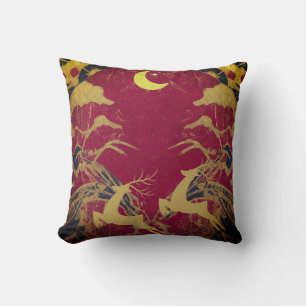pillowcase with dear land moon in boho art touch throw pillow