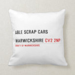 ABLE SCRAP CARS  WARWICKSHIRE  Pillows