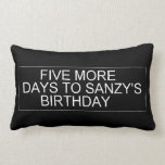      Five More  Days To SANZY's      birthday  Pillows (Lumbar)