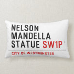 nelson mandella statue  Pillows (Lumbar)