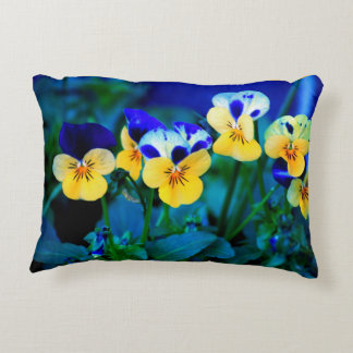 Pillows of Spring Flowers in Blue and Yellow