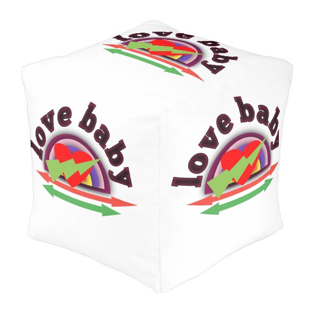 Pillows poufs New Design for Love Story  (Angled Front)