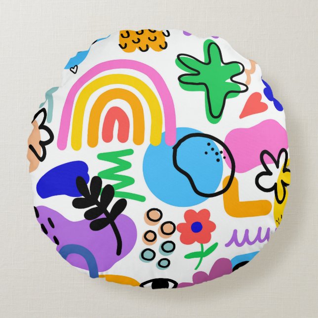 pillows with colorful abstract designs (Front)