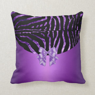 Zebra Couch Pillows Decorative Throw Zazzle Pillows Zebra Black Purple Pink Stripe Bow