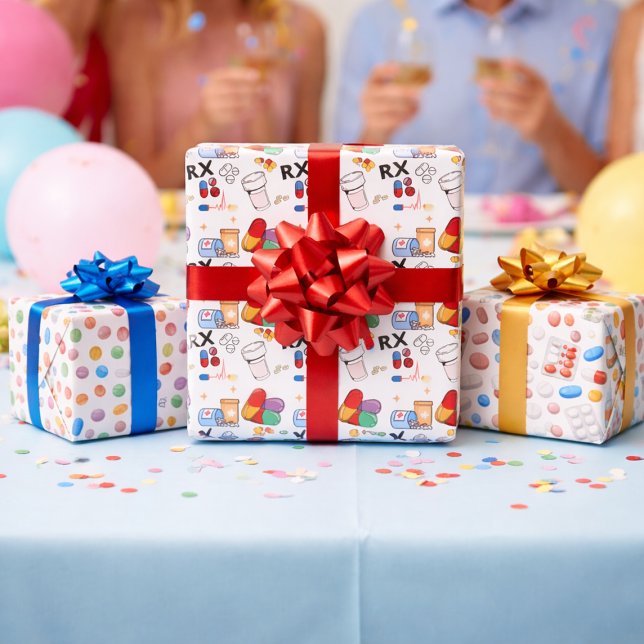 Pills Capsule Medicine Pharmacist Med Student Gift Wrapping Paper Sheets (Creator Uploaded)