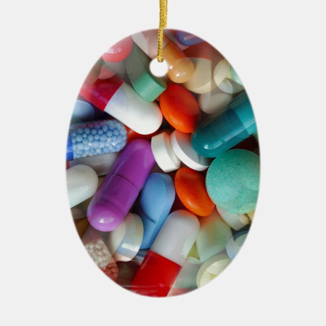 pills drugs ceramic ornament (Front)