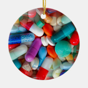 pills drugs ceramic ornament