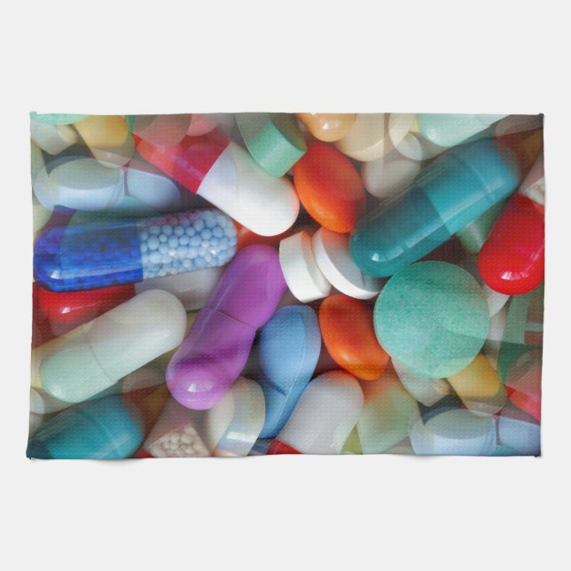 pills drugs kitchen towel (Horizontal)