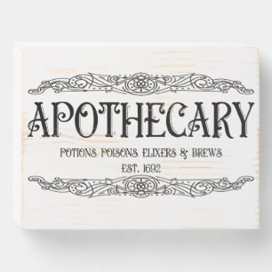 Pills & potions wooden box sign