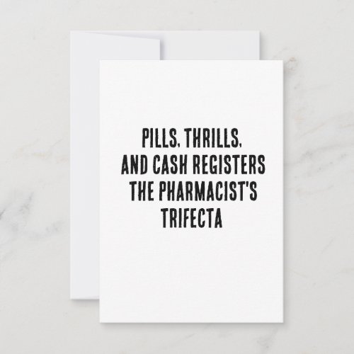 Pills thrills and cash registers â the pharmacis thank you card
