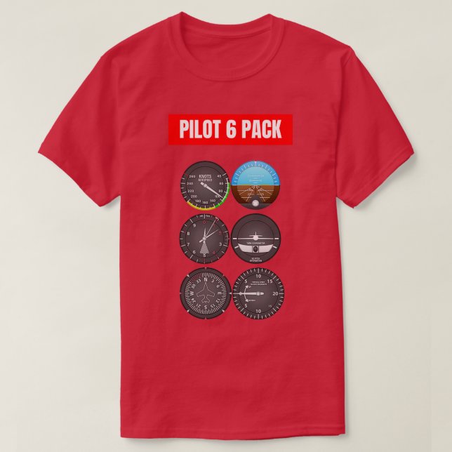 Pilot 6 Pack 1  T-Shirt (Design Front)