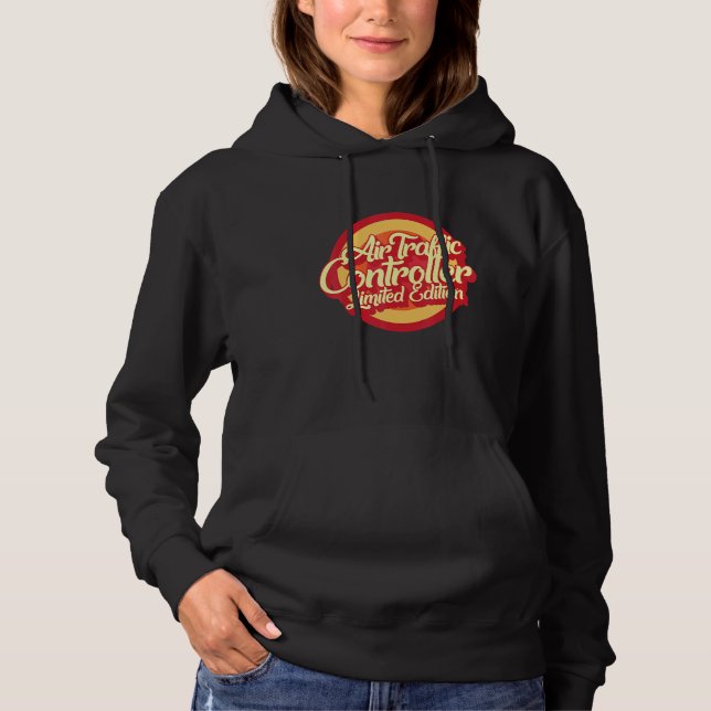 Pilot Air Traffic Controller  Retro ATC Aviation F Hoodie (Front)