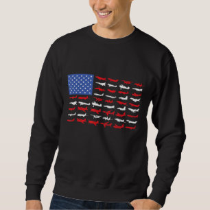 Pilot Airplane American Flag Plane Aviation Sweatshirt