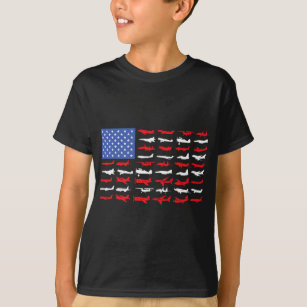 Pilot Airplane American Flag Plane Aviation T-Shirt