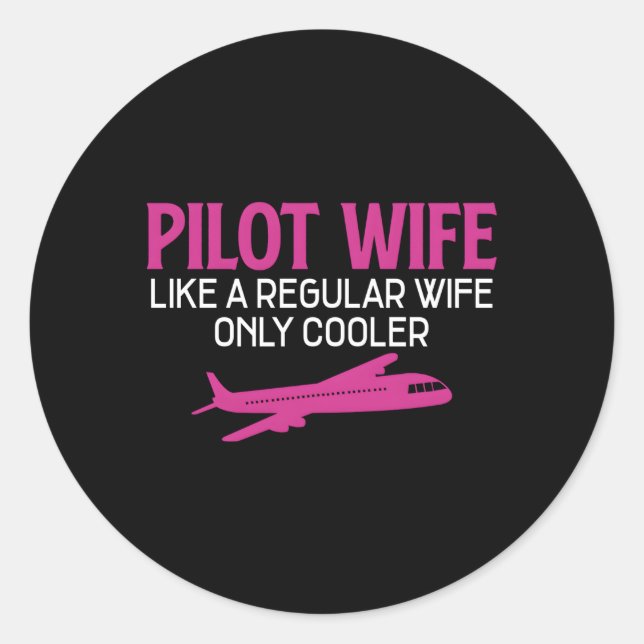 Pilot Airplane Aviation Classic Round Sticker (Front)