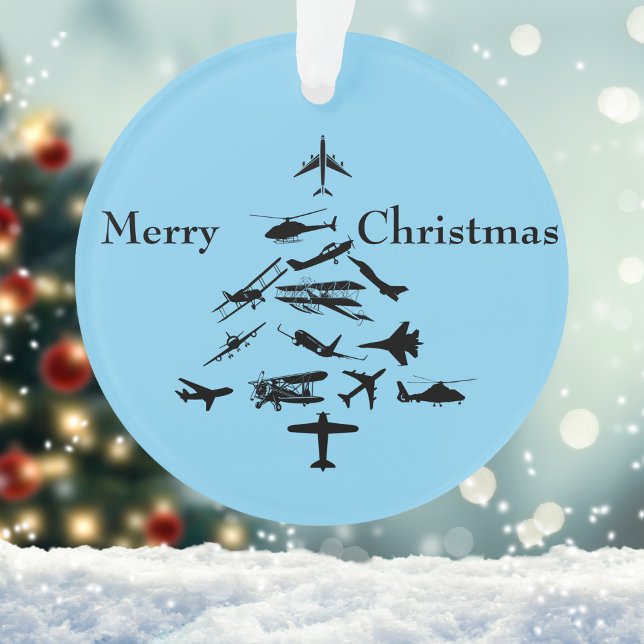 Pilot Airplane Christmas Tree WW2 Aviation Simple  Ornament (Creator Uploaded)