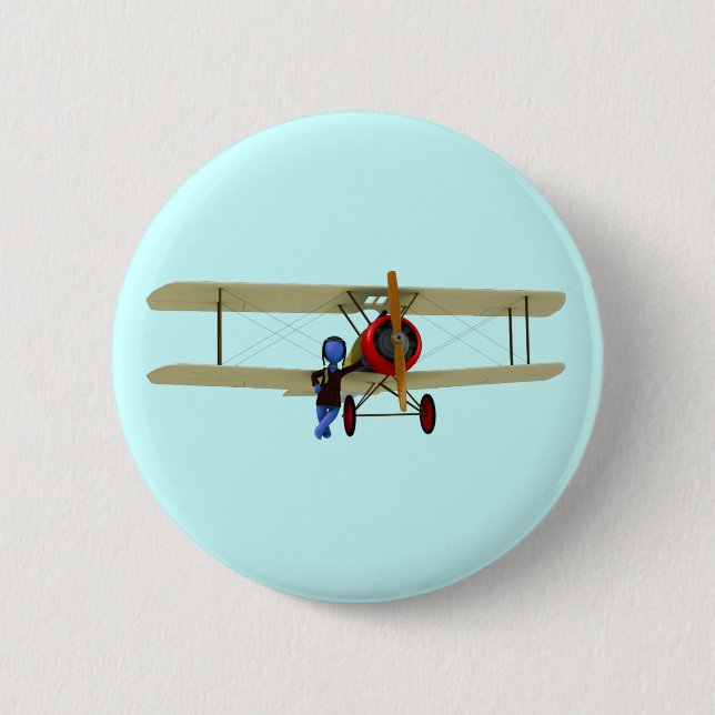Pilot and Biplane Button (Front)