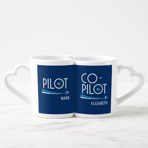 Pilot and Co_Pilot Couples Personalized Coffee Mu Coffee Mug Set