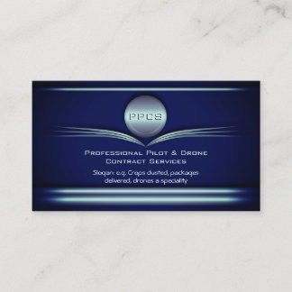 Pilot and Drone Service - Art Deco Metal Style Business Card