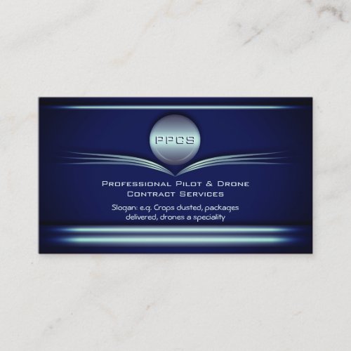 Pilot and Drone Service _ Art Deco Metal Style Business Card