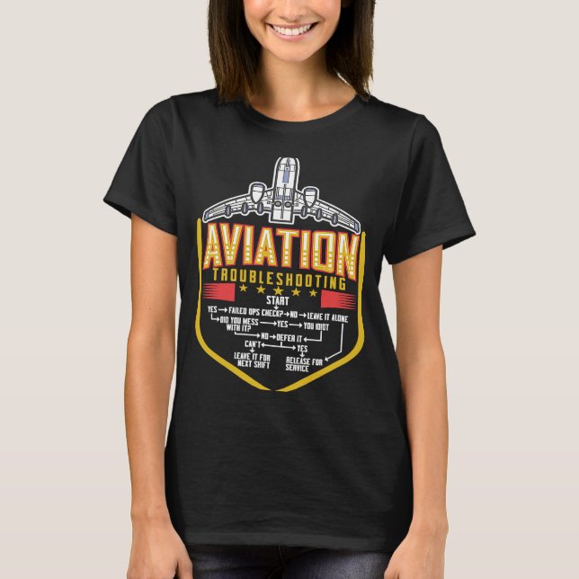 Pilot Aviation Aircraft Mechanic Flight Instructor T-Shirt (Front)