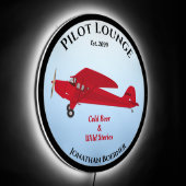 Pilot Aviation Airplane Lounge Pub Bar LED Sign (Angle)