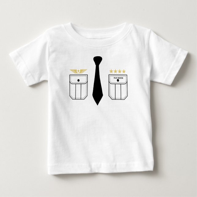 Pilot aviation airplane white baby T-Shirt (Front)