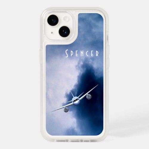 Pilot Aviation Blue Jet Plane in the Clouds  Sky OtterBox iPhone 14 Case