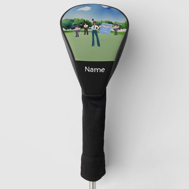 Pilot Aviation Industry Golfer at golf  Golf Head Cover (Front)