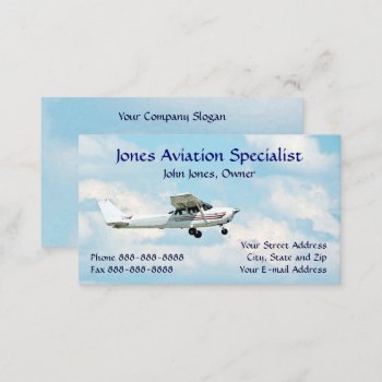 Pilot Aviation Single Engine Plane Business Card by Business_Creations at Zazzle