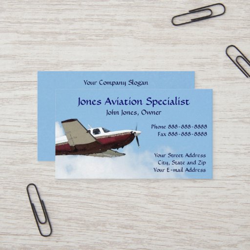 Customizable Pilot Aviation Single Engine Plane Business Card